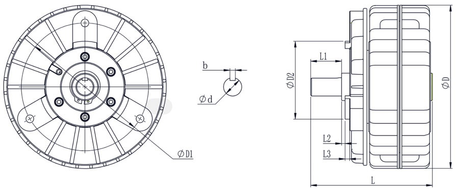 ZA-S-磁粉制動器外形圖 ZA-S-磁粉制動器外形圖