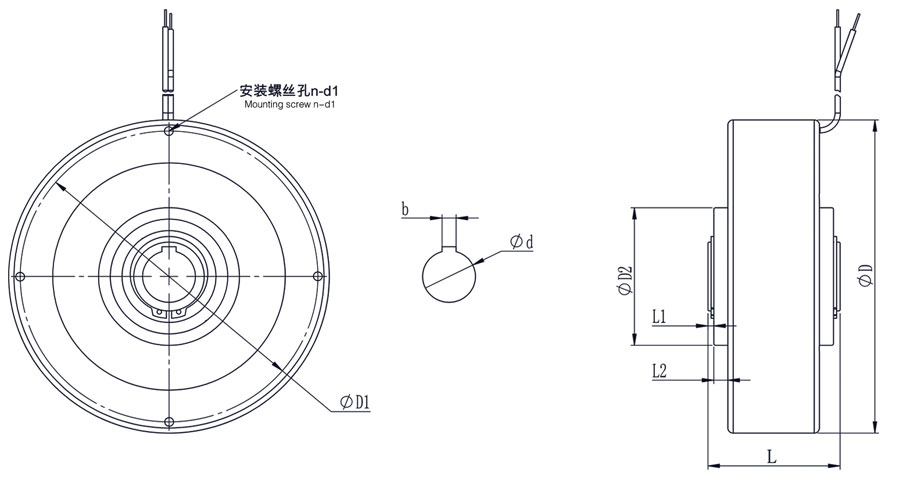 ZX-空磁粉制動器外形圖 ZX-空磁粉制動器外形圖