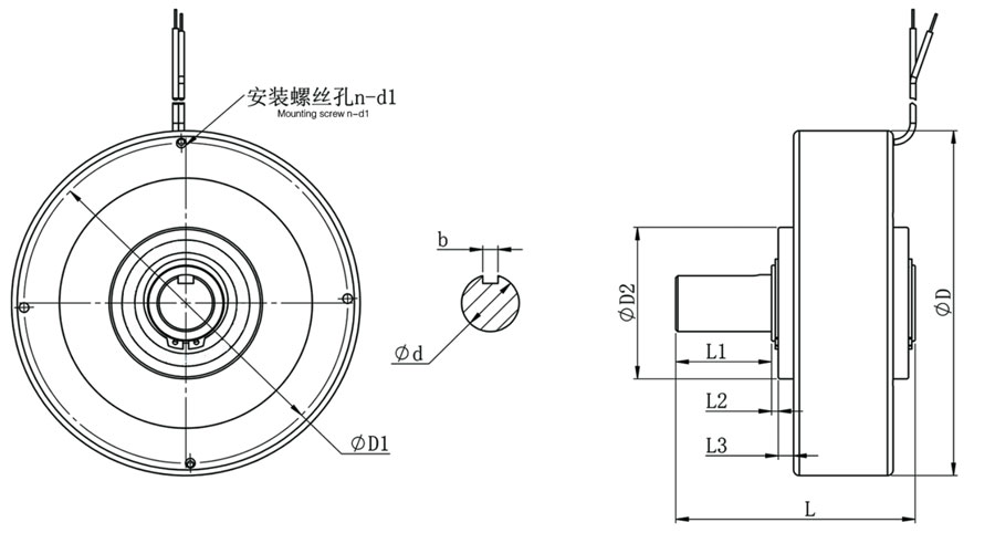 ZX-單磁粉制動(dòng)器外形圖 ZX-單磁粉制動(dòng)器外形圖
