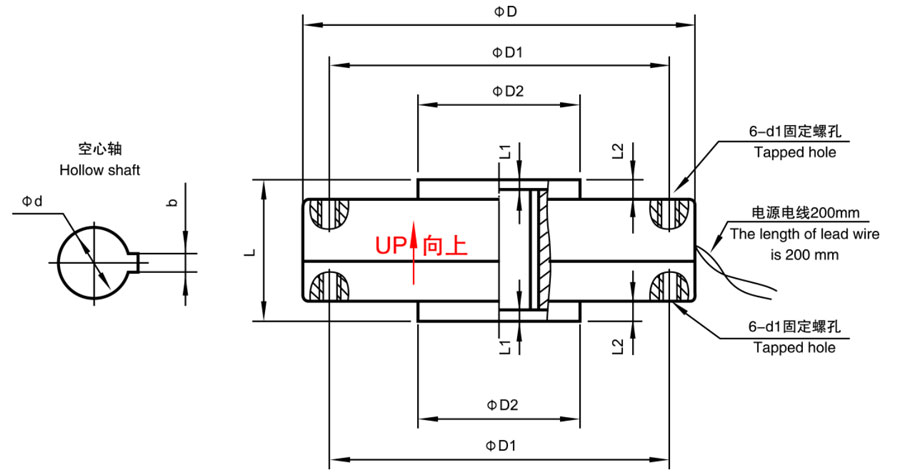 FZ-LK磁粉制動器外形圖 FZ-LK磁粉制動器外形圖